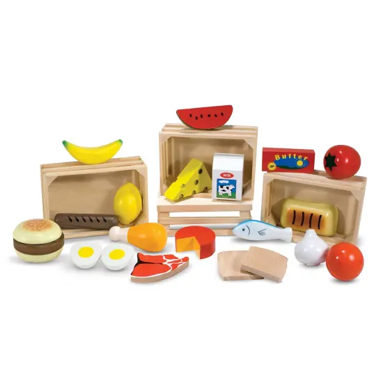 Food Groups - Wooden Play Food in Crates {3}