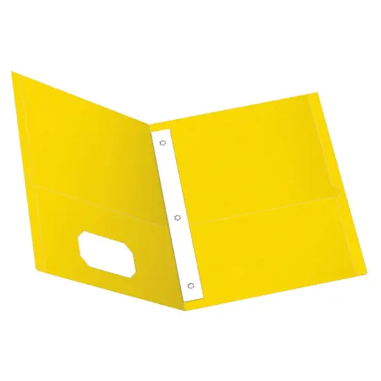 Twin Pocket Folders with Fasteners, Letter Size, Yellow, Box of 25 {1}