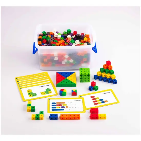 Linking Cubes Classroom Set - 500 Construction Blocks in 10 Colors {3}