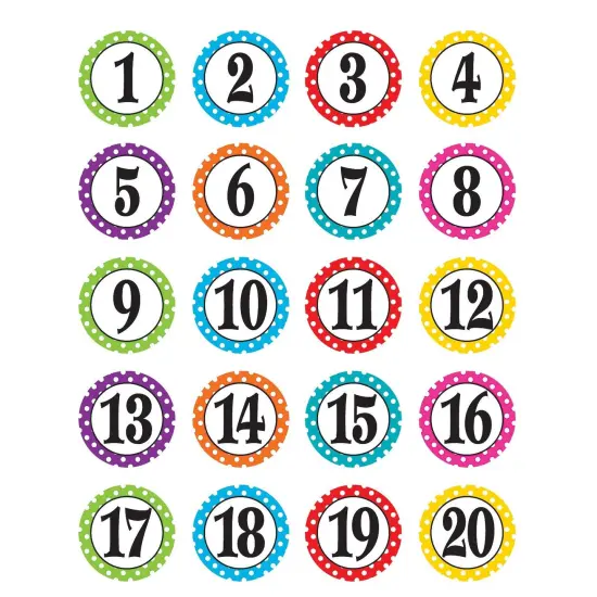 Polka Dots Numbers Stickers, 120 Per Pack, 6 Packs {2}