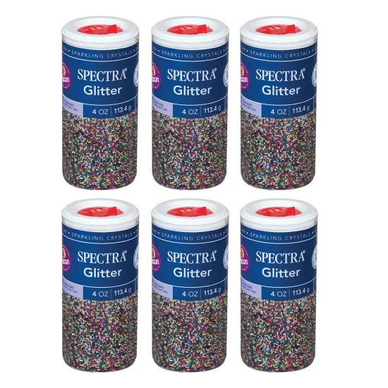Glitter, Multi-Color, 4 oz. Per Jar, 6 Jars {1}