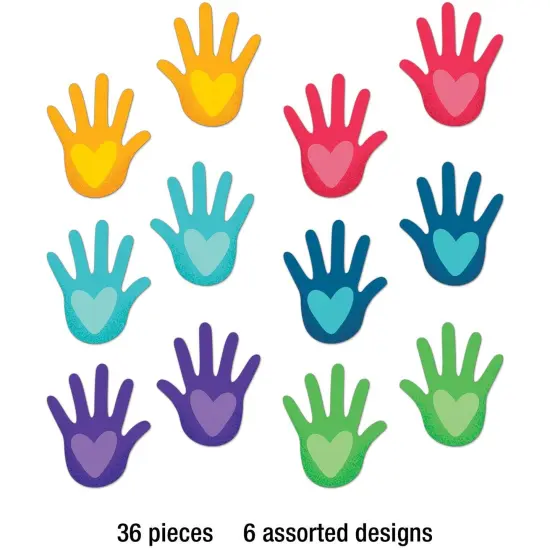 One World Hands with Hearts Cut-Outs, 36 Per Pack, 3 Packs {5}