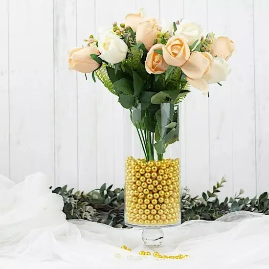 10 mm Gold FAUX PEARLS Loose Beads Wedding Party Crafts {2}