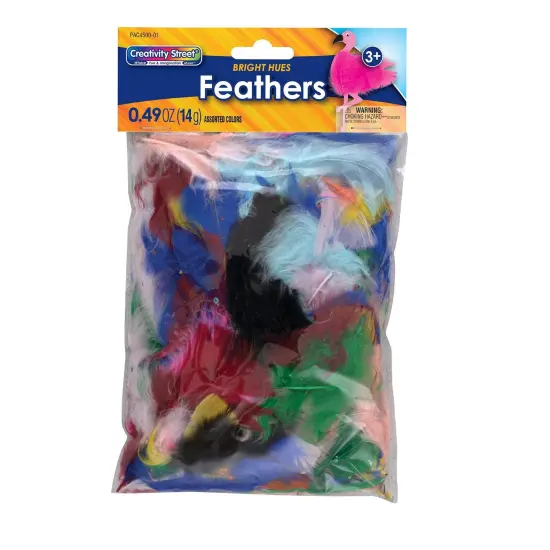 Turkey Plumage Feathers, Assorted Bright Hues, Assorted Sizes, 14 grams Per Pack, 12 Packs {2}