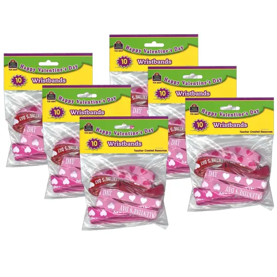 Happy Valentine's Day Wristbands, 10 Per Pack, 6 Packs {1}