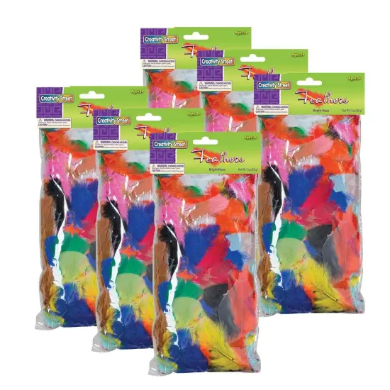 Turkey Plumage Feathers, Bright Hues Assorted, Assorted Sizes, 1 oz. Per Bag, 6 Bags {1}