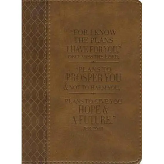 Christian Art Gifts Journal For I Know The Plans Tan Twirl Luxleather {1}