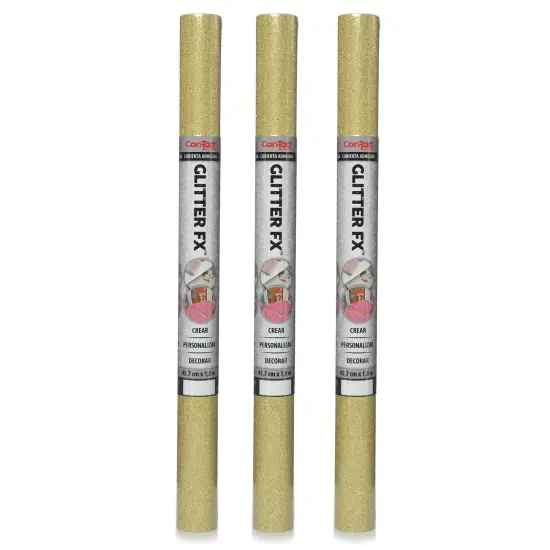 Glitter FX Gold Adhesive Liner, 18" x 6', 3 Rolls {1}