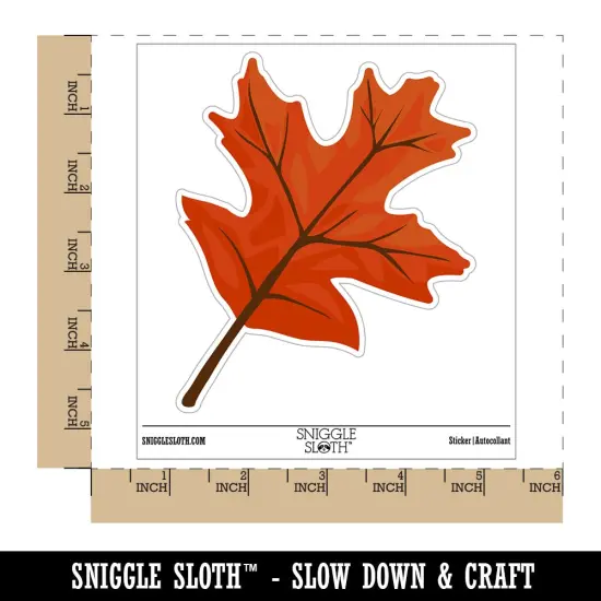 Oak Leaf Waterproof Vinyl Phone Tablet Laptop Water Bottle Sticker Set - 5 Pack {1}