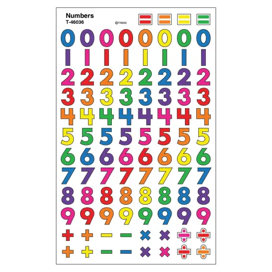 Numbers superShapes Stickers, 800 Per Pack, 6 Packs {4}