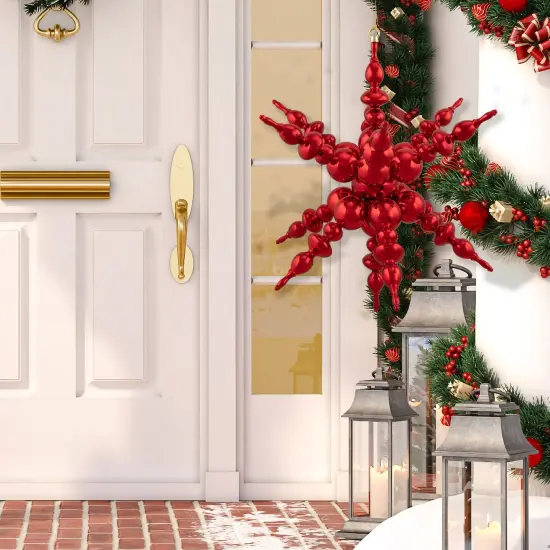 Northlight Shiny 3D Sunburst Snowflake Commercial Christmas Ornament - 24" - Red {3}