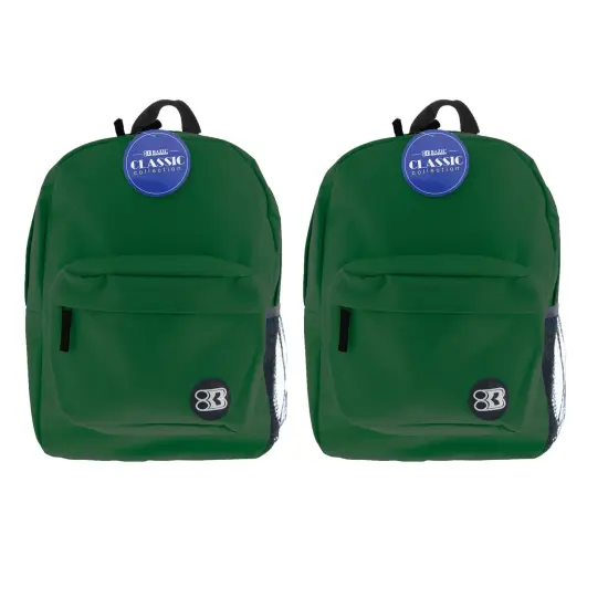 Classic Backpack 17" Green, Pack of 2 {1}