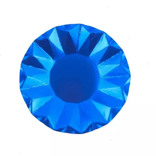 25 ROYAL BLUE 7" Metallic Round Paper Salad Dinner Plates {3}