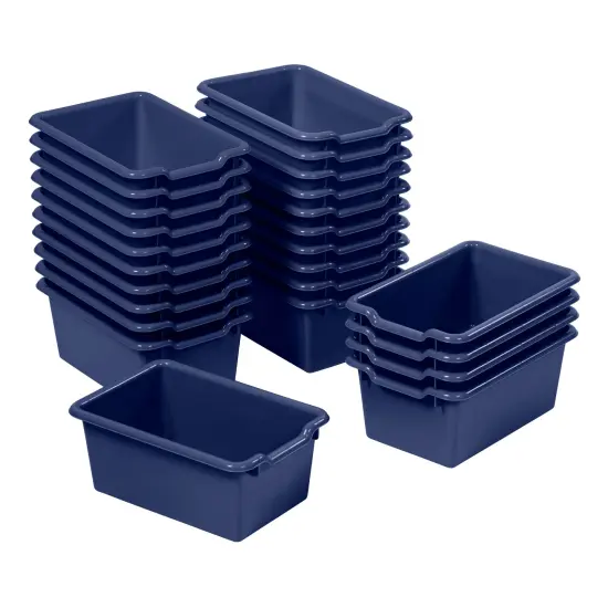 Scoop Front Storage Bins, Multipurpose Organization, 25-Pack Navy {1}
