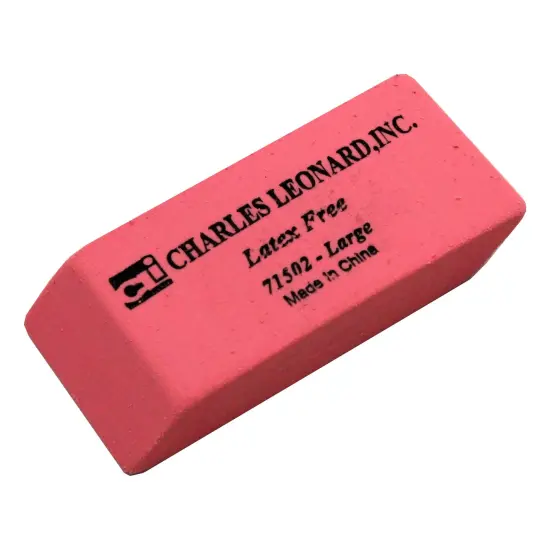 Eraser, Synthetic, Latex Free, Wedge Shape, Pink, Large, 12 Per Box, 6 Boxes {2}