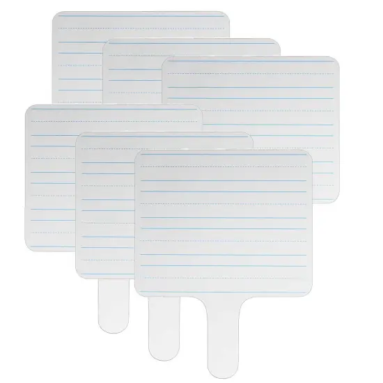 Two-sided Rectangular Dry Erase Writing Paddle, Lined/Blank, 7.75" x 10", Pack of 6 {1}