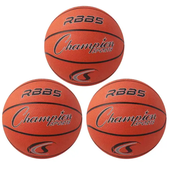 Mini Rubber Basketball, Orange, Pack of 3 {1}