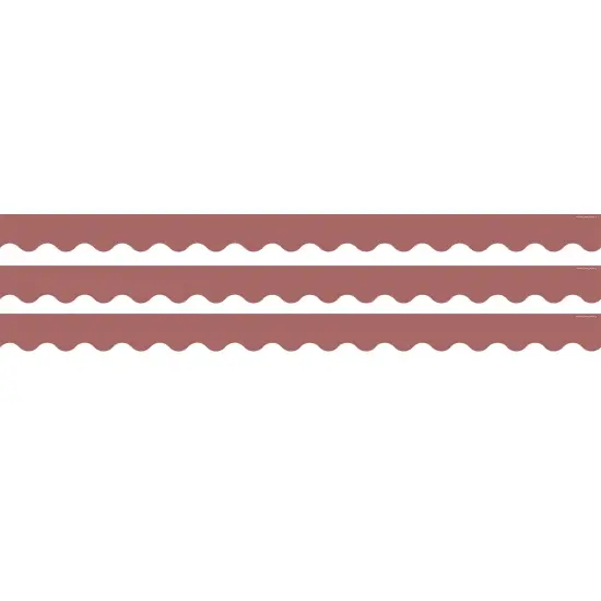 Deep Rose Scalloped Rolled Border Trim, 50 Feet, 3 Rolls {1}