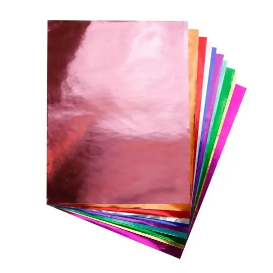 Metallic Foil Paper Sheets, 8.5" x 10", Assorted Colors, 20 Per Pack, 6 Packs {2}