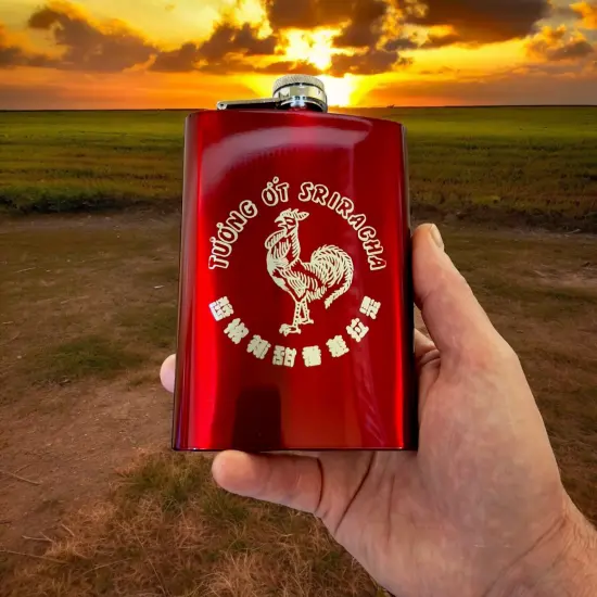 8oz RED Sriracha Flask {5}