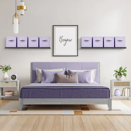 Sorbus 8 Pack 11 Inch Foldable Storage Cubes with Handles- for Organizing Home, Shelves, Nursery, Playroom, Closet and More Pastel Purple {2}