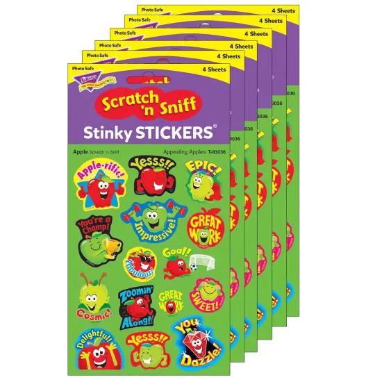 Appealing Apples/Apple Mixed Shapes Stinky Stickers&reg;, 60 Per Pack, 6 Packs {1}
