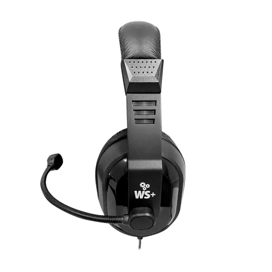 WorkSmart Plus Deluxe Headset - USB with Boom gooseneck microphone, padded headband Leatherette ear cushions {3}