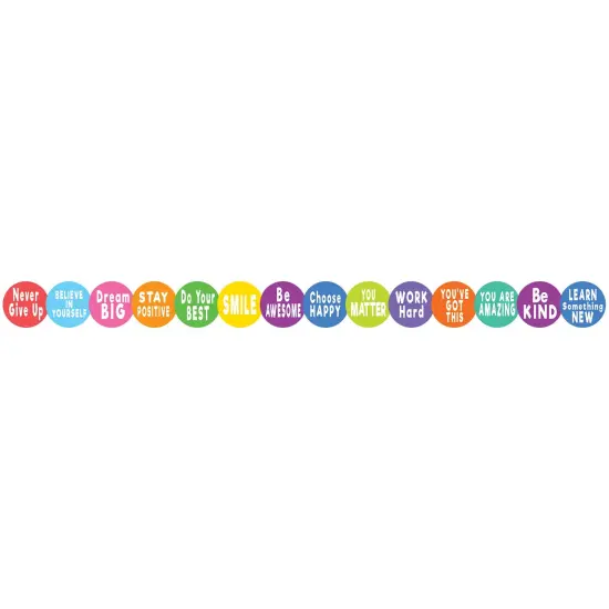 Colorful Positive Sayings Border Trim, 35 Feet Per Pack, 6 Packs {3}