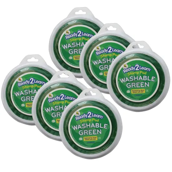 Jumbo Circular Washable Stamp Pad - Green - 5.75" dia. - Pack of 6 {1}