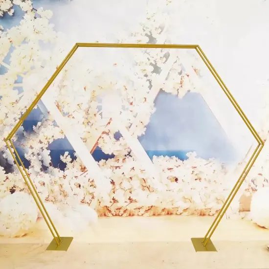 Hexagon Arch Wedding Backdrop Frame for Flowers & Balloons {2}