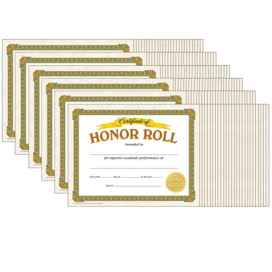 Honor Roll Classic Certificates, 30 Per Pack, 6 Packs {1}