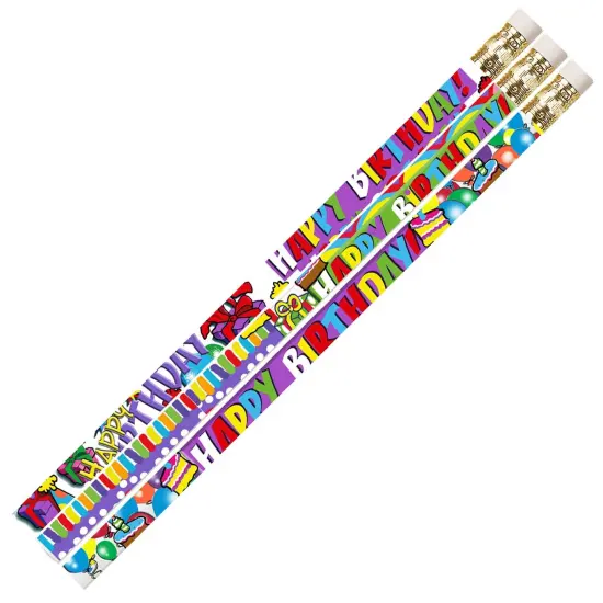 Birthday Supreme Motivational/Fun Pencils, 12 Per Pack, 12 Packs {2}