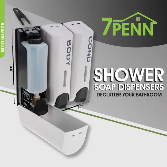 7Penn 3 Chamber Shower Dispensers - Soap and Shampoo Dispenser for Shower {2}