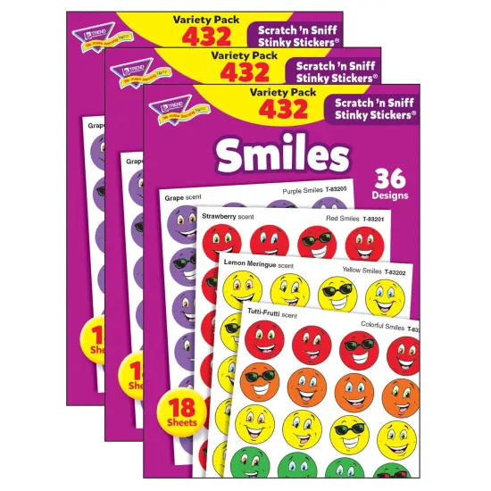 Smiles Stinky Stickers&reg; Variety Pack, 432 Per Pack, 3 Packs {1}