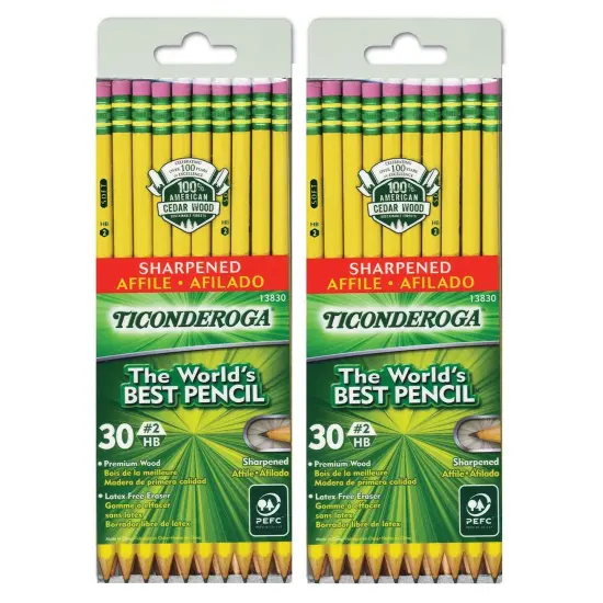 No. 2 Pencils, Pre-Sharpened, 30 Per Pack, 2 Packs {1}