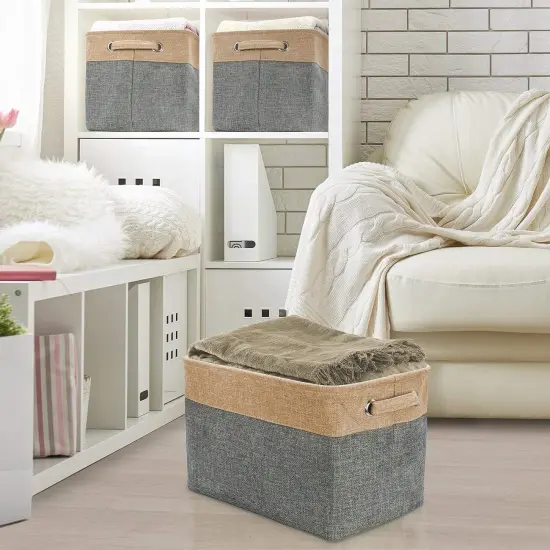 Sorbus 3 Pack Fabric Cubby Organizer - Large Sturdy Foldable Storage Bins with Handles - Lightweight and durable {2}