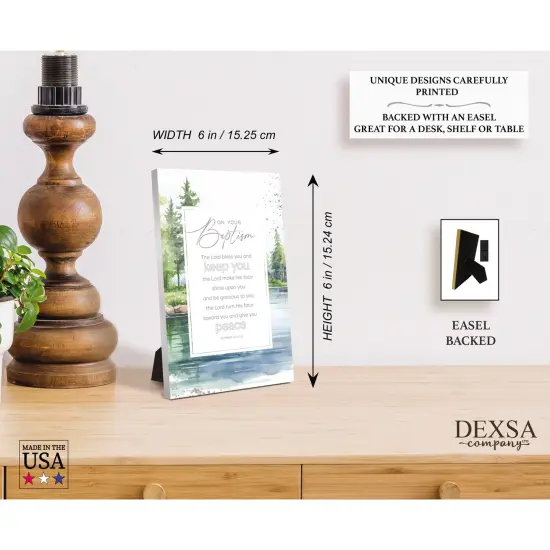On Your Baptism Wood Plaque with Easel and Hook Wall Tabletop Art - 6 inches x 9 inches {5}