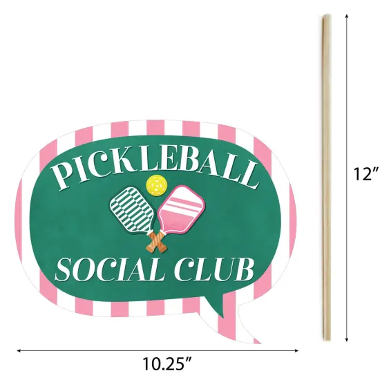 Big Dot of Happiness Pink Pickleball - Country Club Party Photo Booth Props Kit - 20 Count {6}