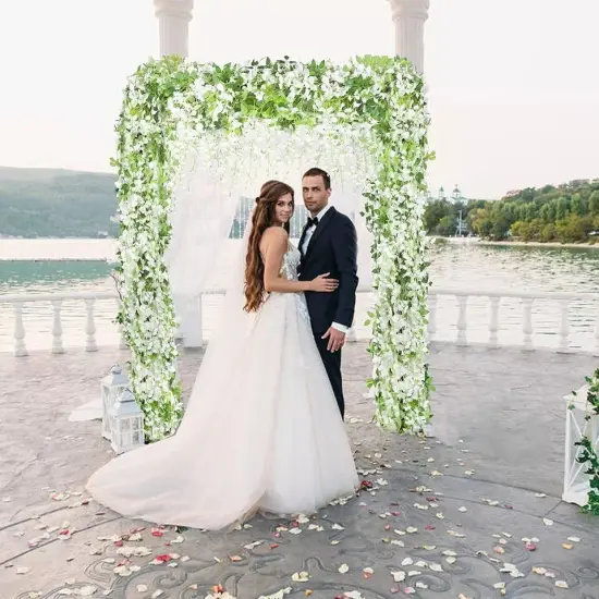 4X Artificial Fake Hanging Flowers Vine Plant Home Garden Outdoor Wedding Decor {4}