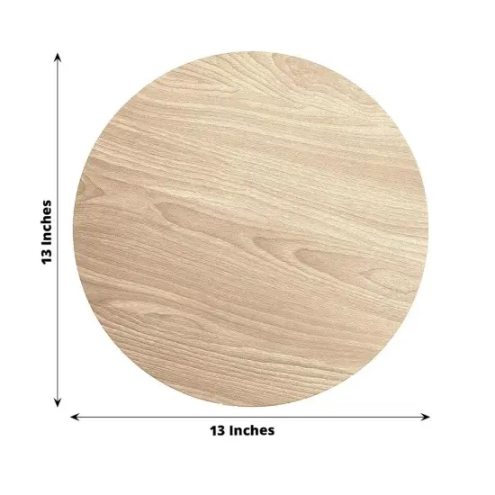NATURAL 6 Rustic 13" Wooden Round Disposable Paper PLACEMATS {2}