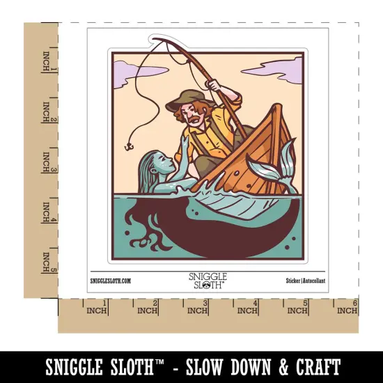 Fisherman and Mermaid Siren Waterproof Vinyl Phone Tablet Laptop Water Bottle Sticker Set - 5 Pack {1}