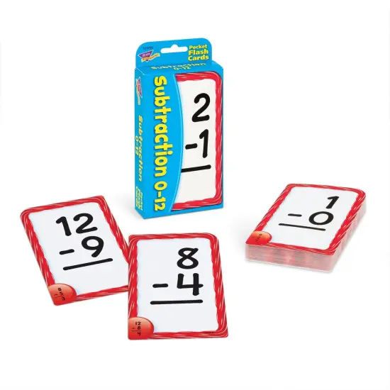 Subtraction 0-12 Pocket Flash Cards, 6 Packs {5}
