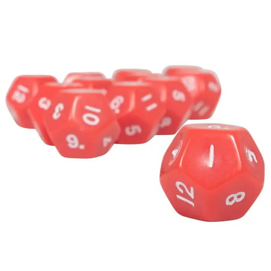 12-Sided Polyhedra Dice, 12 Per Pack, 3 Packs {4}
