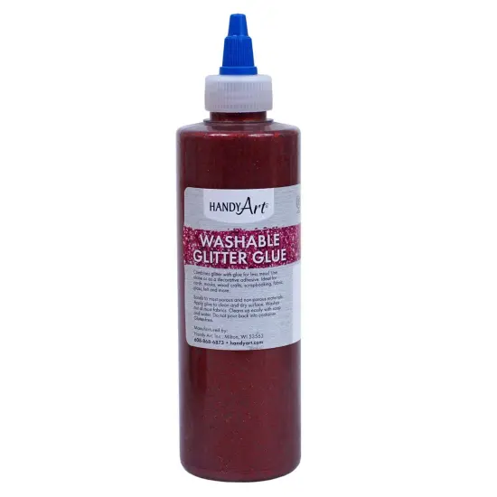 Washable Glitter Glue, 8 oz., Red, Pack of 6 {2}