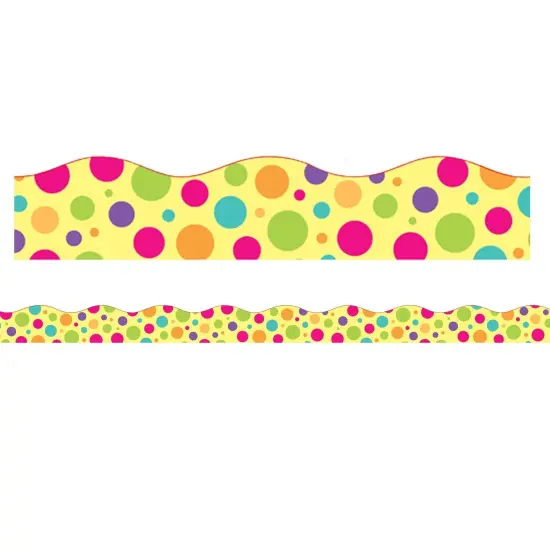 Borders/Trims, Magnetic, Scallop Cut - 1-1/2" x 24", Colorful Dot Theme, 24' per Pack, 2 Packs {2}
