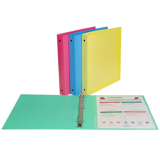 3-Ring Binder, 1" capacity, Assorted Colors, Pack of 6 {2}