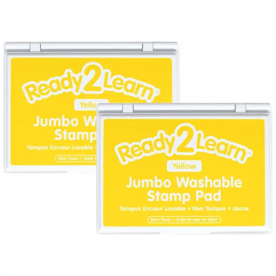 Jumbo Washable Stamp Pad - Yellow - 6.2"L x 4.1"W - Pack of 2 {1}