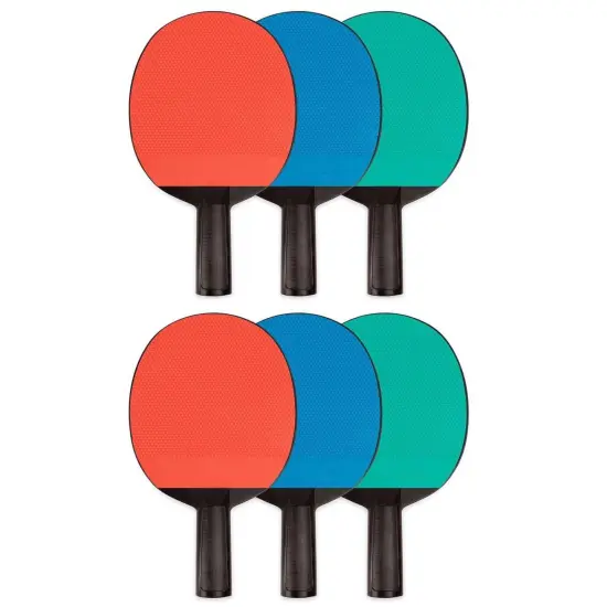 Plastic Rubber Face Table Tennis Paddle, Pack of 6 {1}