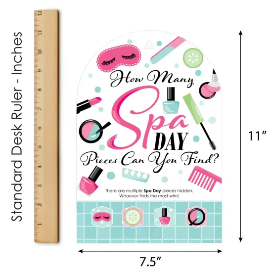Big Dot of Happiness Spa Day - Girls Makeup Party Scavenger Hunt - 1 Stand and 48 Game Pieces - Hide and Find Game {7}