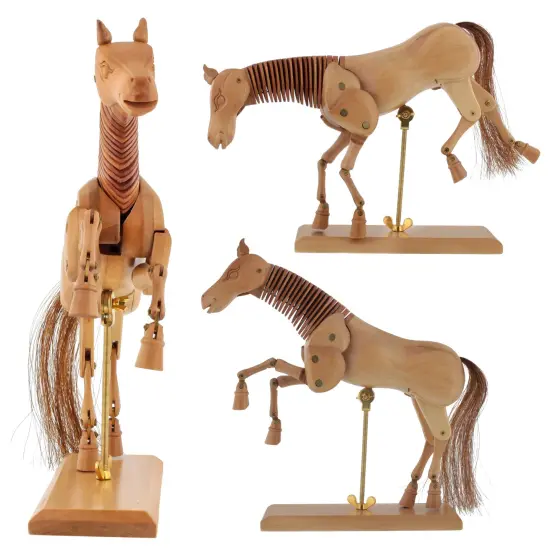 Wooden 16" Horse Artist Drawing Manikin Articulated Mannequin {5}